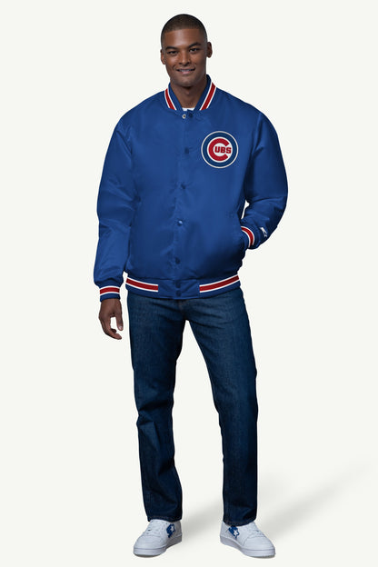 Starter MENS CHICAGO CUBS SATIN VARSITY JACKET