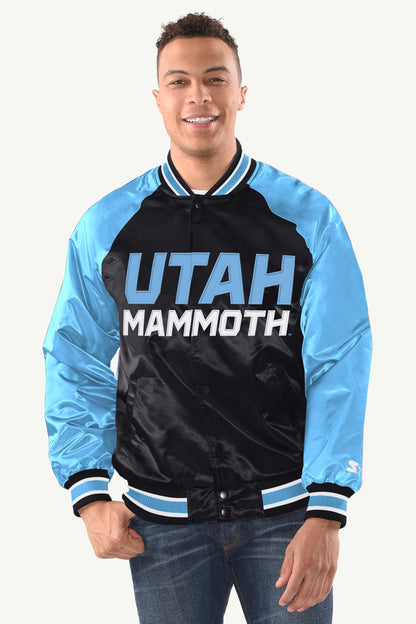 Starter MENS UTAH MAMMOTH INDUCTEE SATIN VARSITY JACKET