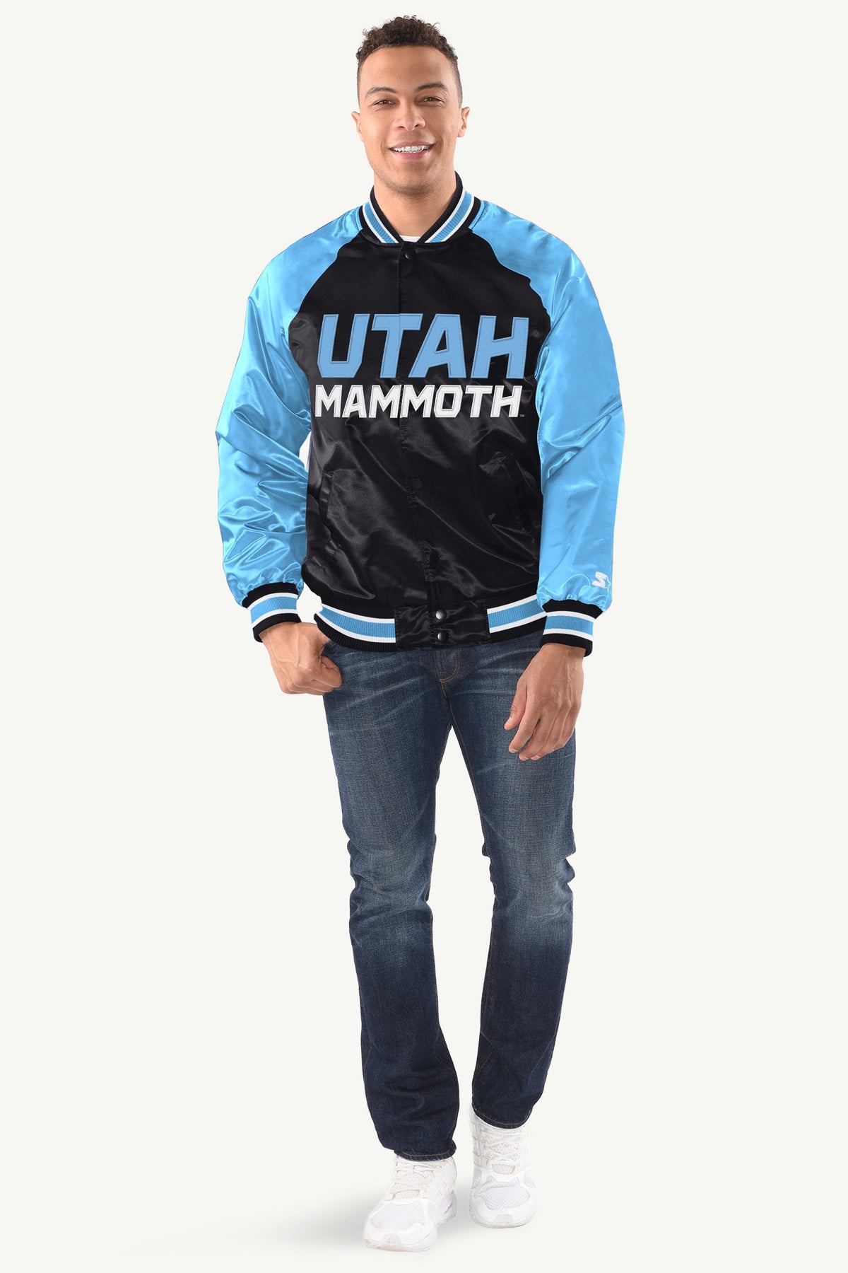 Starter MENS UTAH MAMMOTH INDUCTEE SATIN VARSITY JACKET