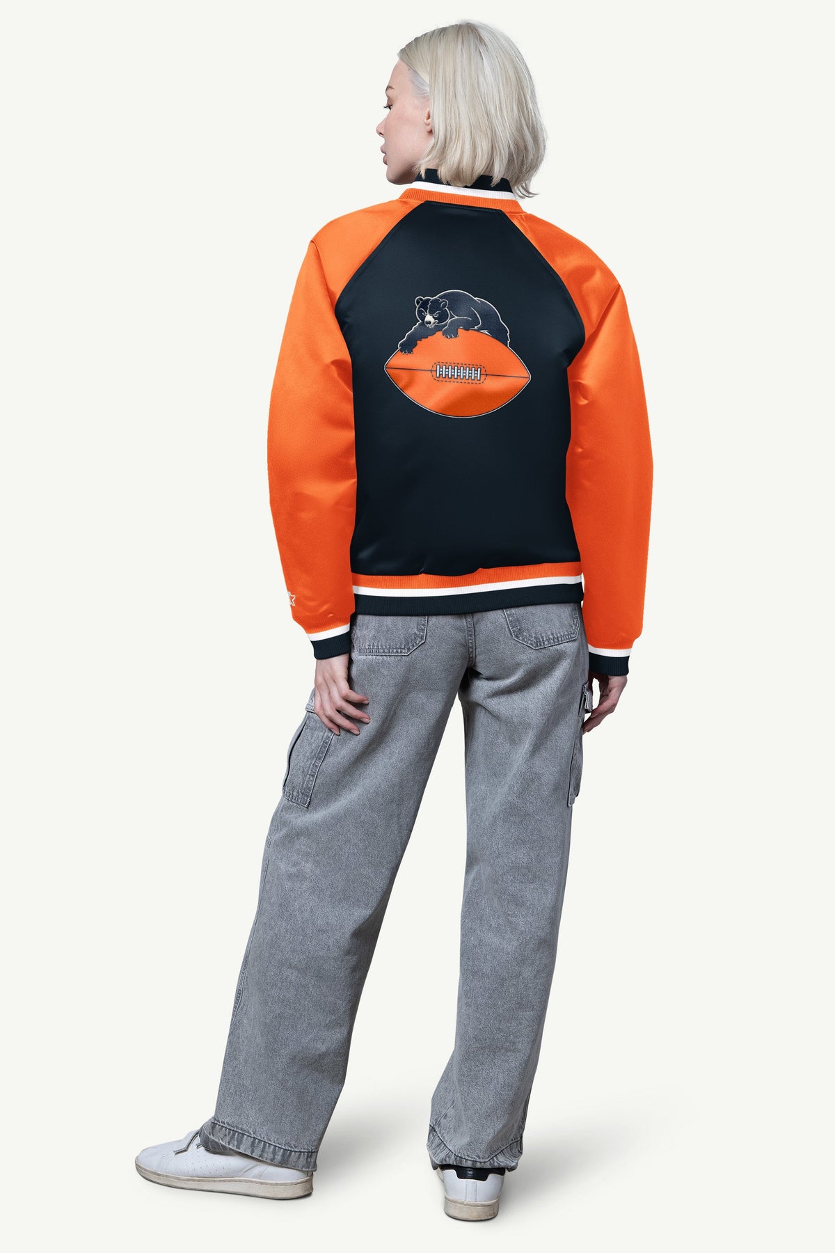 Starter WOMENS CHICAGO BEARS FINAL SCORE SATIN VARSITY JACKET