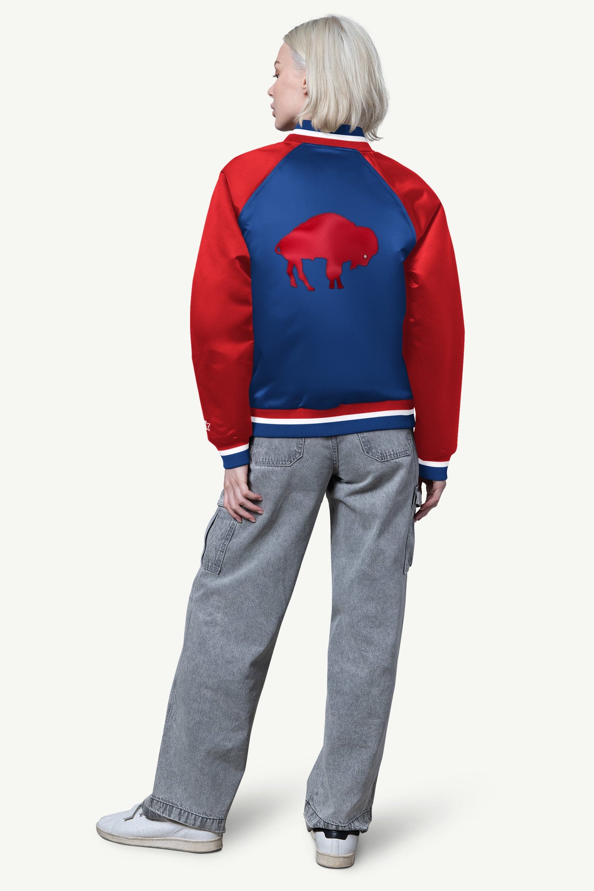 Starter WOMENS BUFFALO BILLS FINAL SCORE SATIN VARSITY JACKET