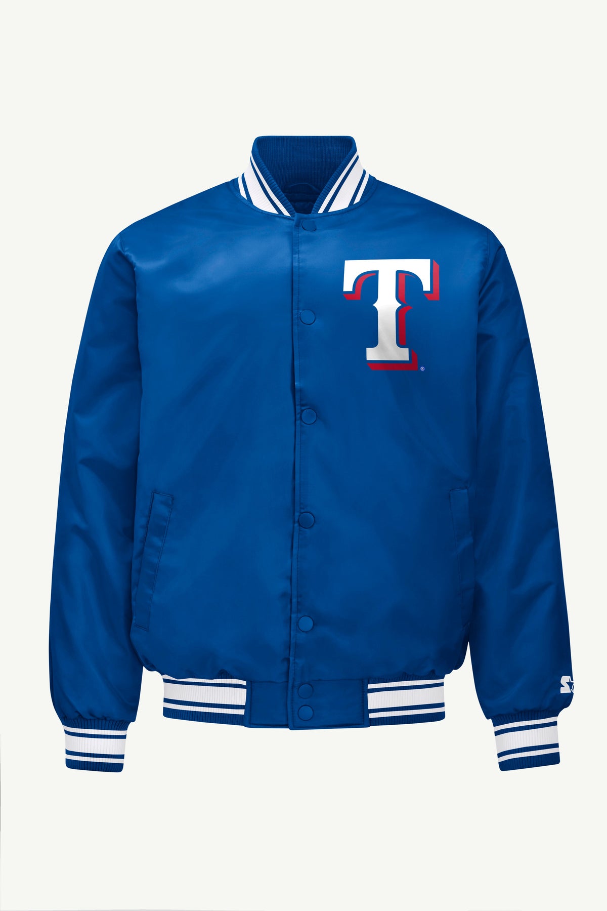 Starter MENS TEXAS RANGERS HOMEPLATE SATIN VARSITY JACKET