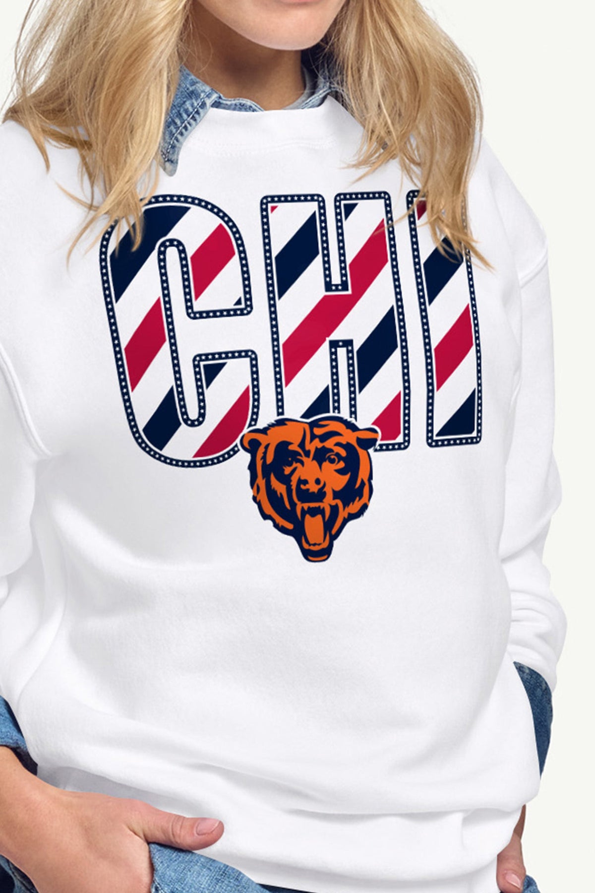 Starter WOMENS CHICAGO BEARS STARS AND STRIPES SWEATSHIRT