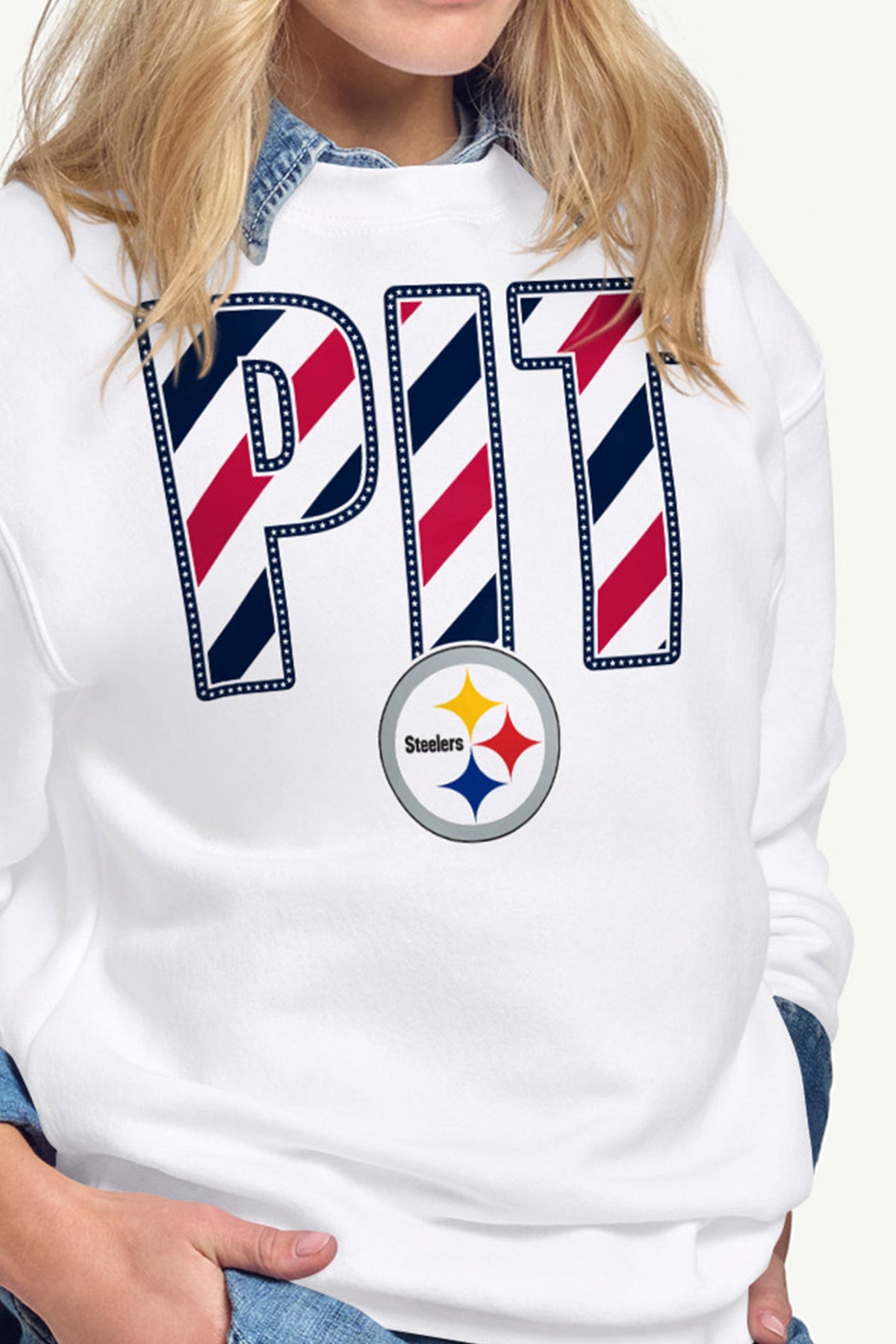 Starter WOMENS PITTSBURGH STEELERS STARS AND STRIPES SWEATSHIRT