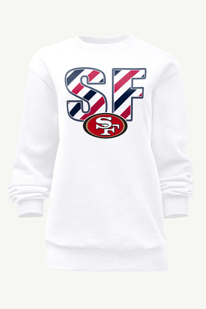 Starter WOMENS SAN FRANCISCO 49ERS STARS AND STRIPES SWEATSHIRT