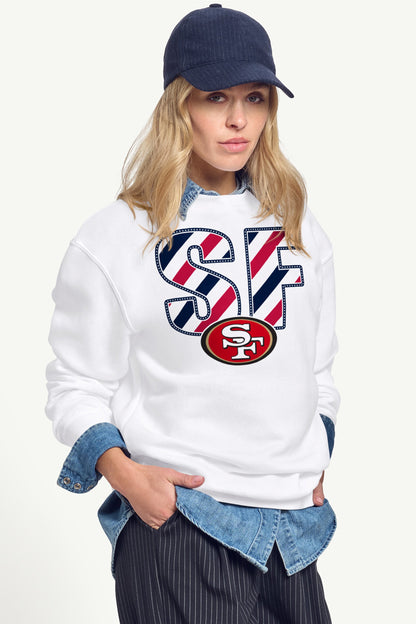 Starter WOMENS SAN FRANCISCO 49ERS STARS AND STRIPES SWEATSHIRT