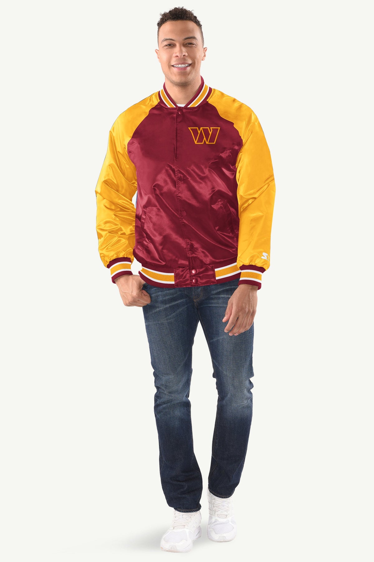Starter MENS WASHINGTON COMMANDERS INDUCTEE SATIN VARSITY JACKET