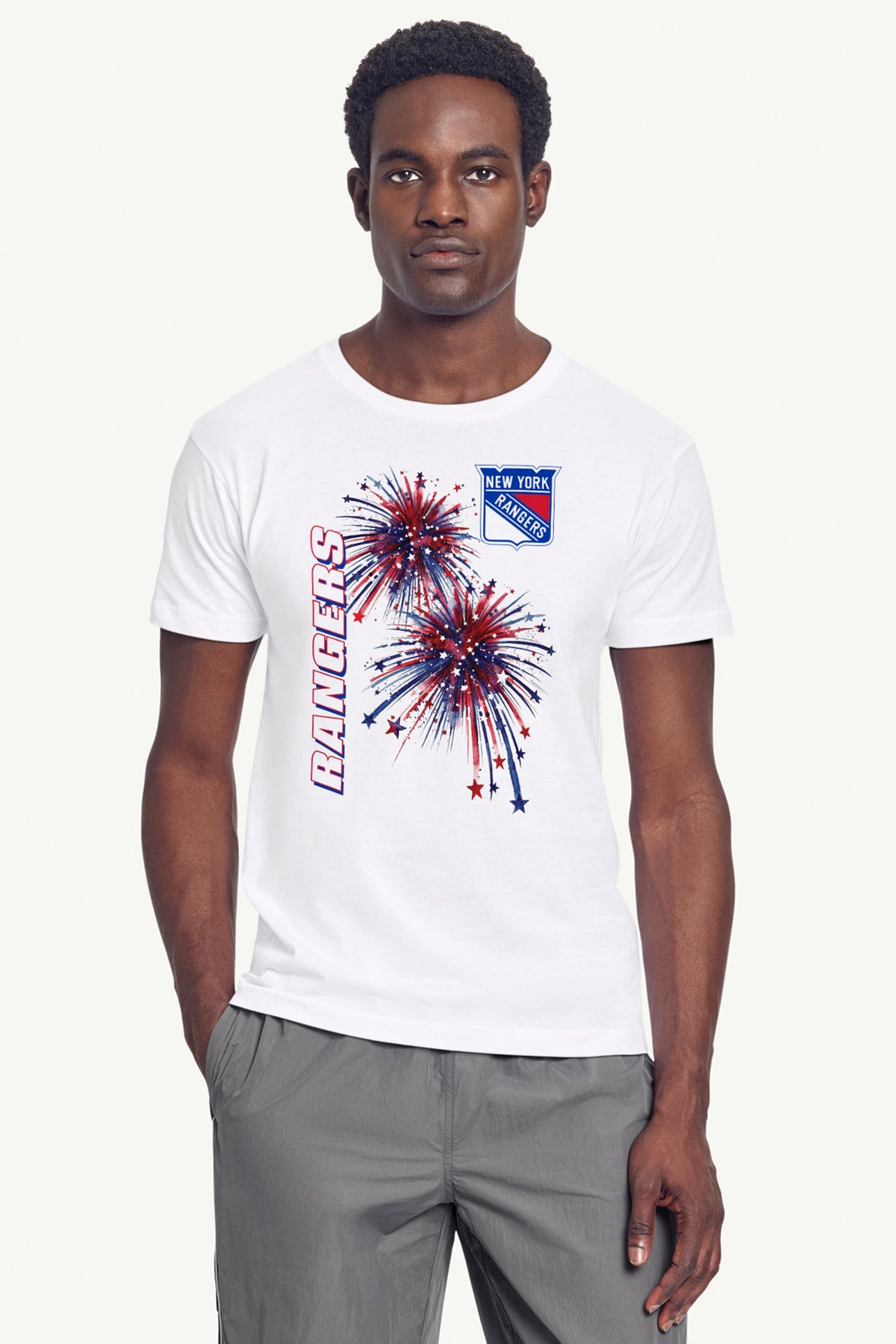 Starter MENS NEW YORK RANGERS AMERICAN SPARKS SHORT SLEEVE T SHIRT
