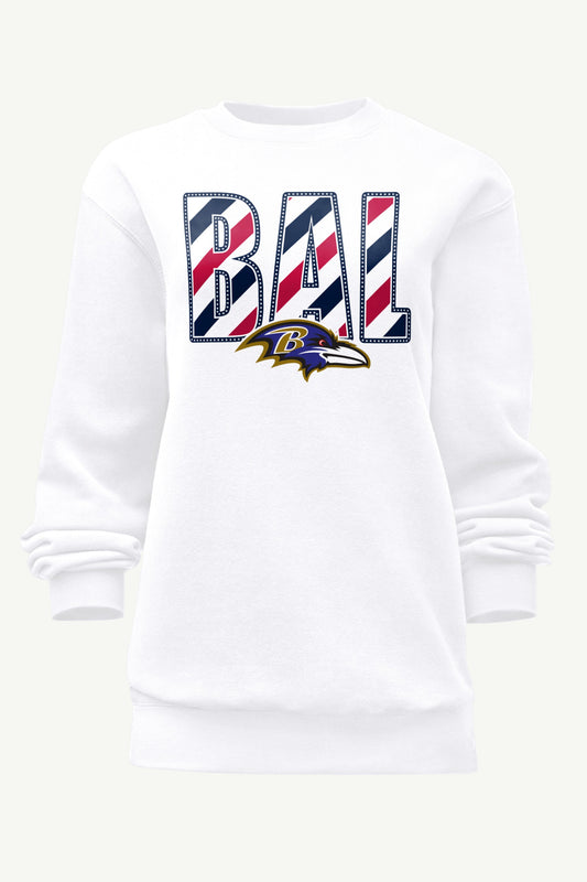 Starter WOMENS BALTIMORE RAVENS STARS AND STRIPES SWEATSHIRT