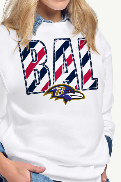Starter WOMENS BALTIMORE RAVENS STARS AND STRIPES SWEATSHIRT