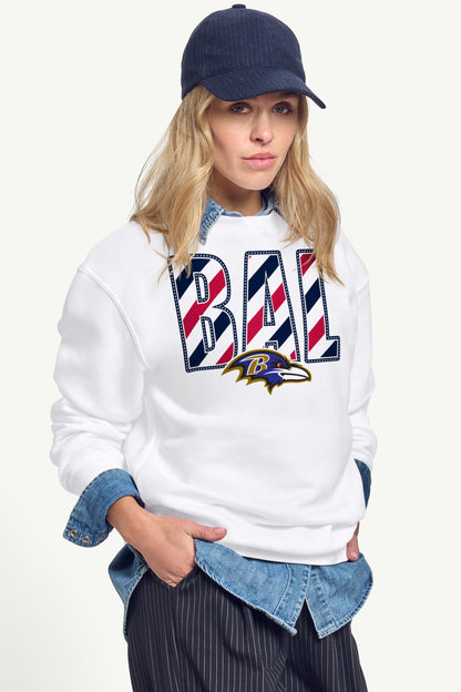 Starter WOMENS BALTIMORE RAVENS STARS AND STRIPES SWEATSHIRT