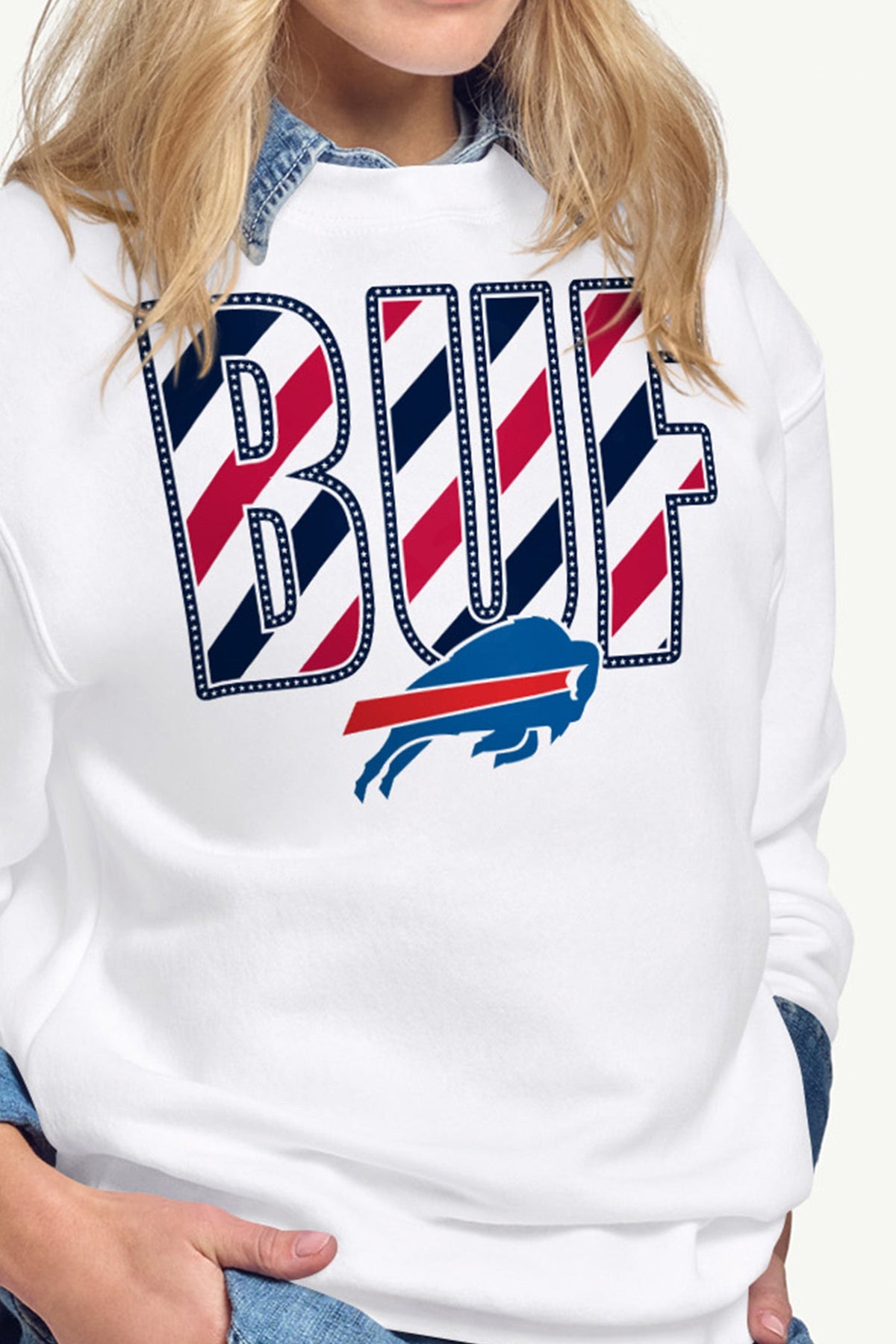 Starter WOMENS BUFFALO BILLS STARS AND STRIPES SWEATSHIRT