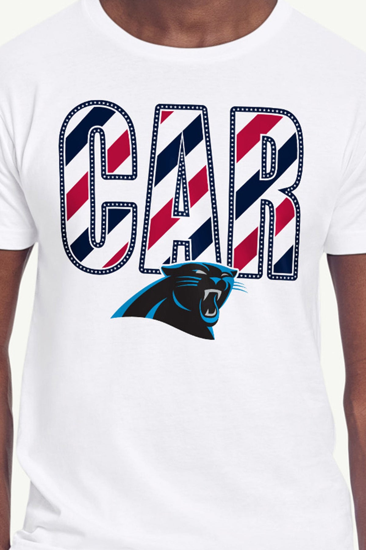 Starter MENS CAROLINA PANTHERS STARS AND STRIPES T SHIRT