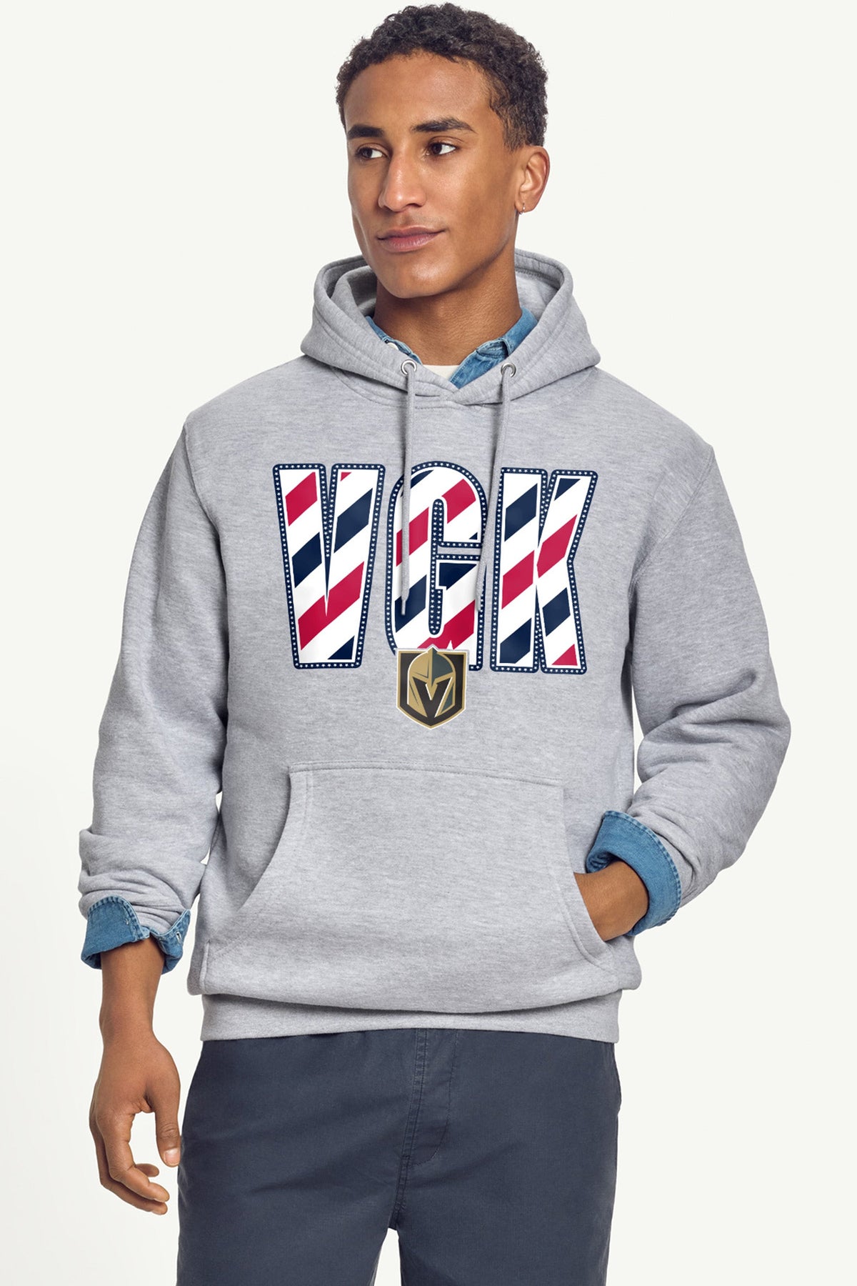 Starter MENS VEGAS GOLDEN KNIGHTS STARS AND STRIPES HOODIE