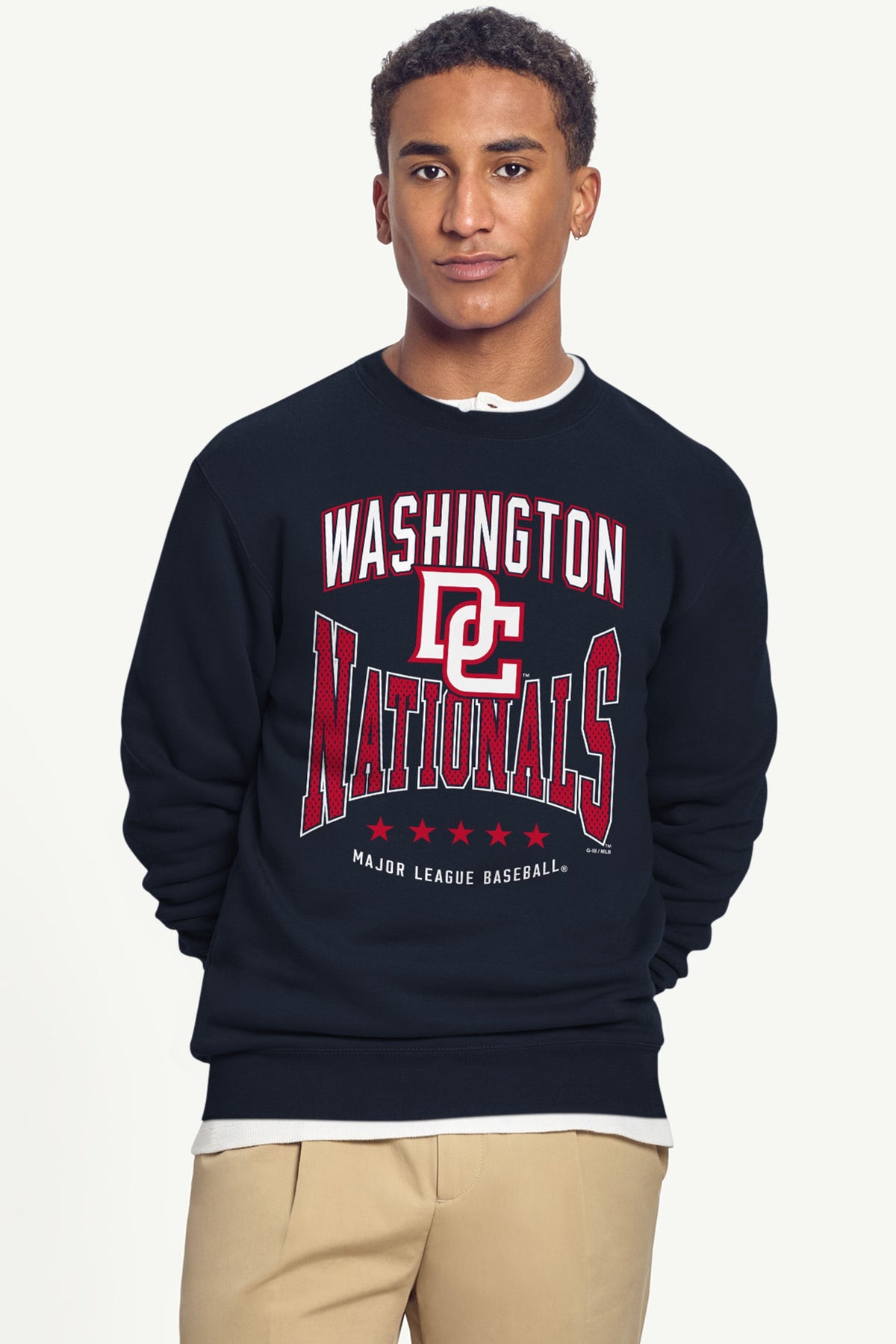 Starter MENS WASHINGTON NATIONALS CENTER SQUEEZE SWEATSHIRT
