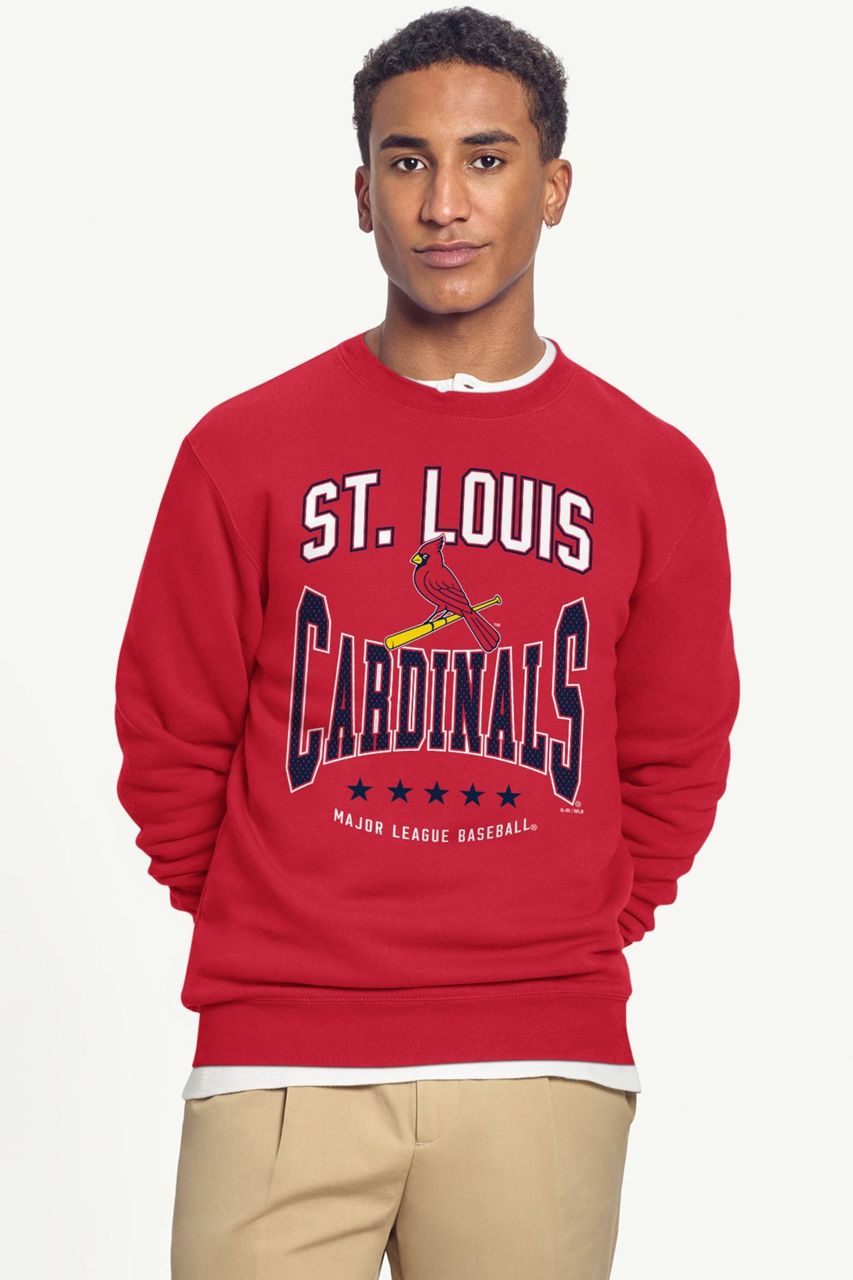 Starter MENS ST. LOUIS CARDINALS CENTER SQUEEZE SWEATSHIRT