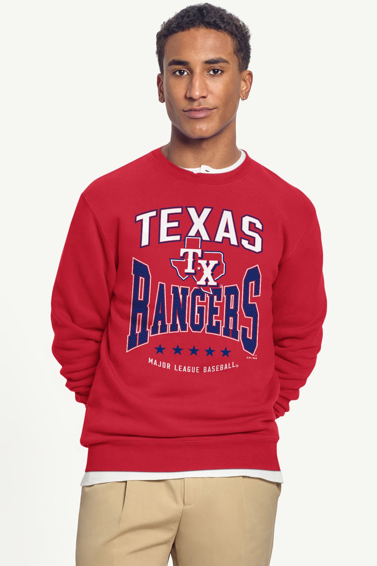 Starter MENS TEXAS RANGERS CENTER SQUEEZE SWEATSHIRT
