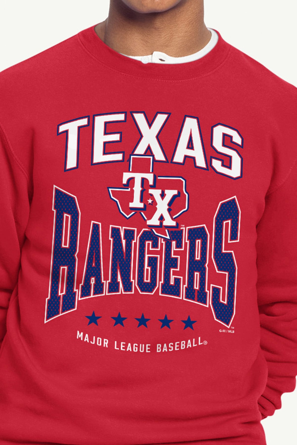 Starter MENS TEXAS RANGERS CENTER SQUEEZE SWEATSHIRT