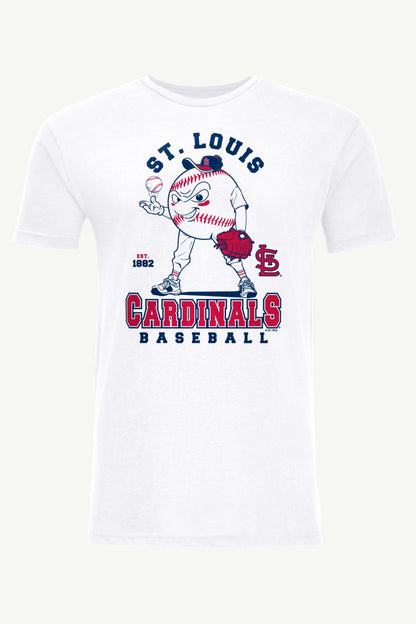 Starter MENS ST. LOUIS CARDINALS  BASEBALL CHARACTER SHORT SLEEVE T SHIRT