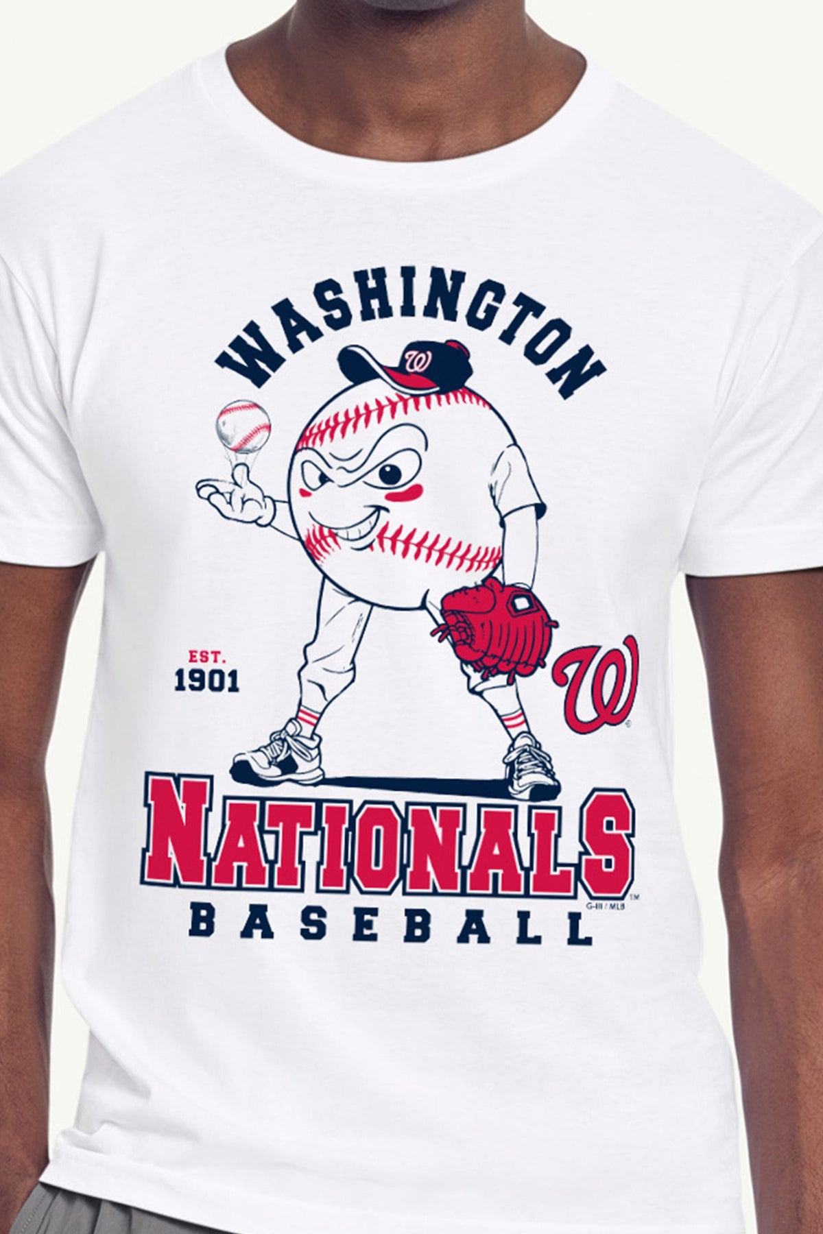 Starter MENS WASHINGTON NATIONALS BASEBALL CHARACTER SHORT SLEEVE T SHIRT