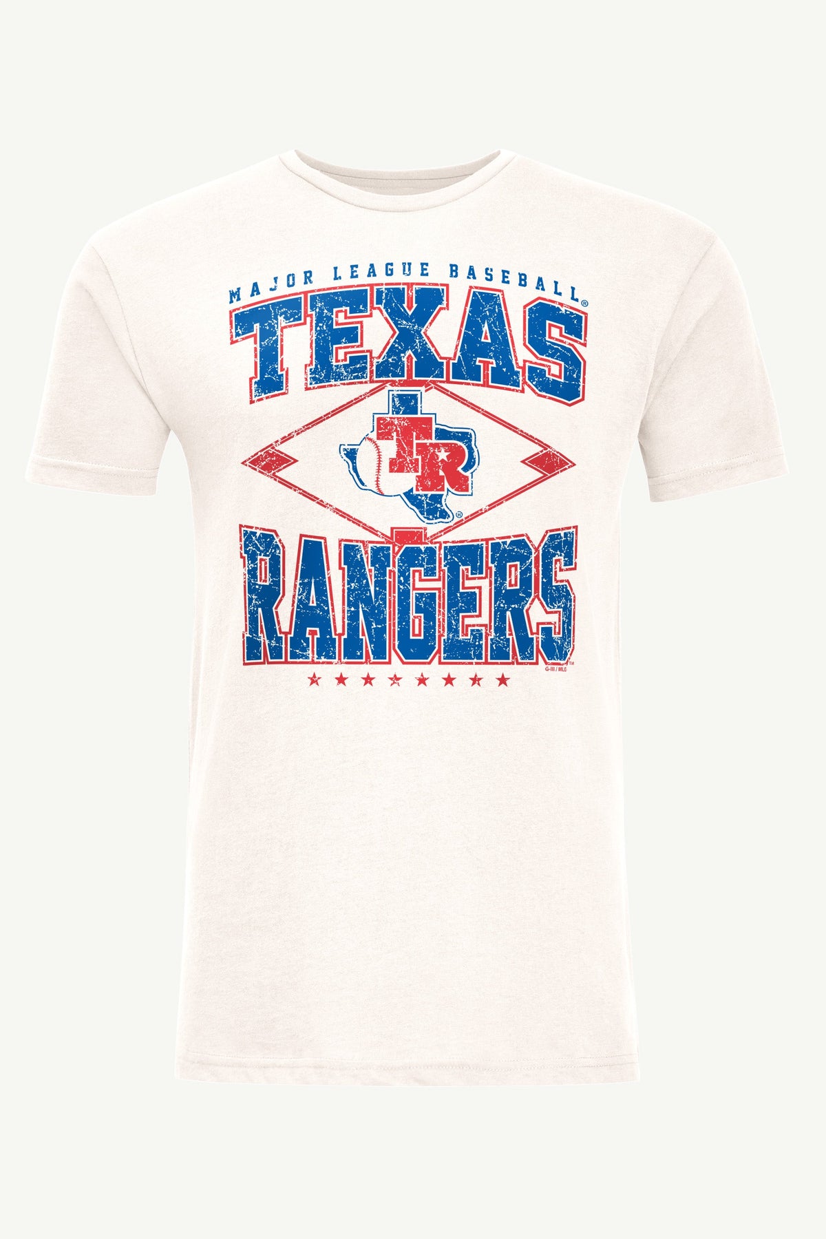 Starter MENS TEXAS RANGERS DISTRESSED COOPERSTOWN DIAMOND SHORT SLEEVE T SHIRT