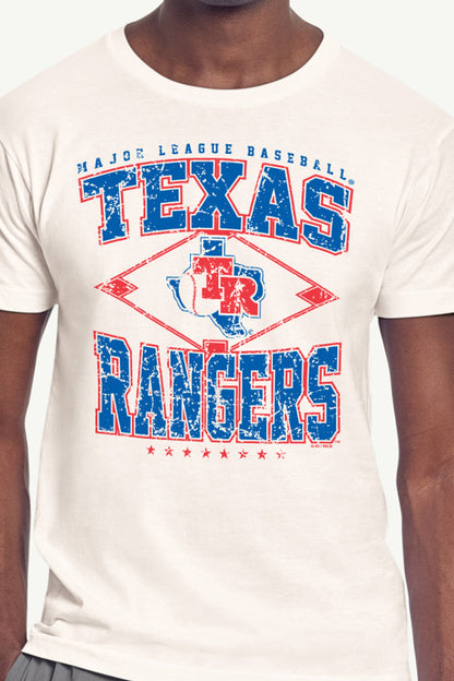 Starter MENS TEXAS RANGERS DISTRESSED COOPERSTOWN DIAMOND SHORT SLEEVE T SHIRT