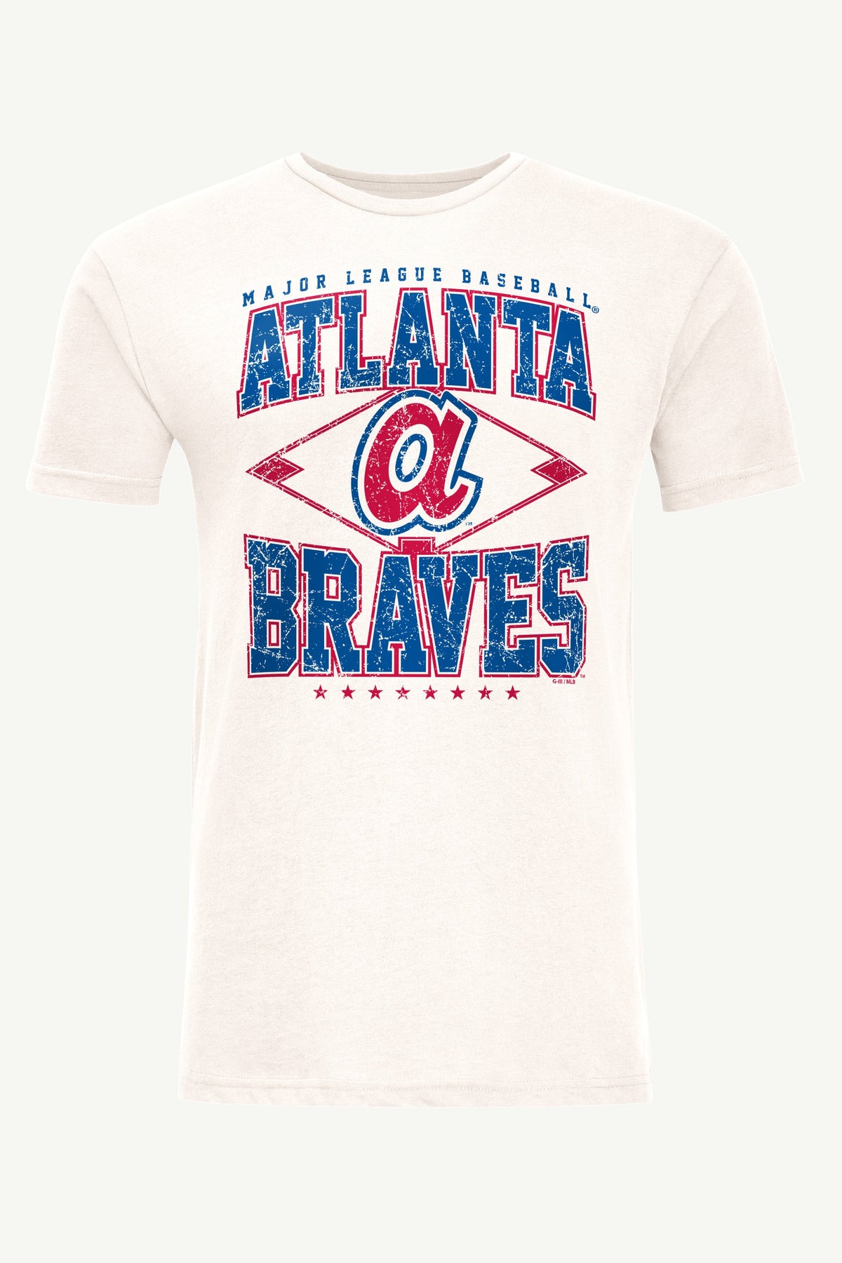 Starter MENS ATLANTA BRAVES DISTRESSED COOPERSTOWN DIAMOND SHORT SLEEVE T SHIRT