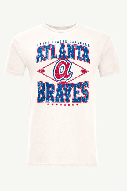 Starter MENS ATLANTA BRAVES DISTRESSED COOPERSTOWN DIAMOND SHORT SLEEVE T SHIRT