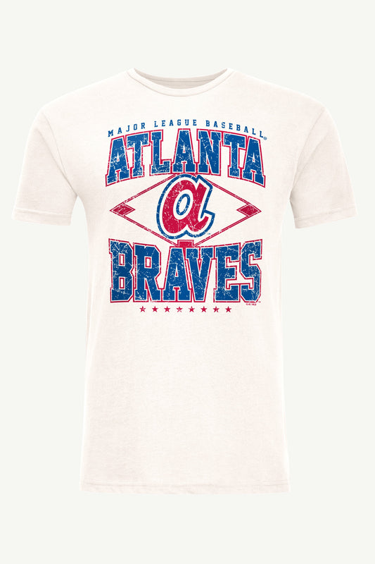 Starter MENS ATLANTA BRAVES DISTRESSED COOPERSTOWN DIAMOND SHORT SLEEVE T SHIRT