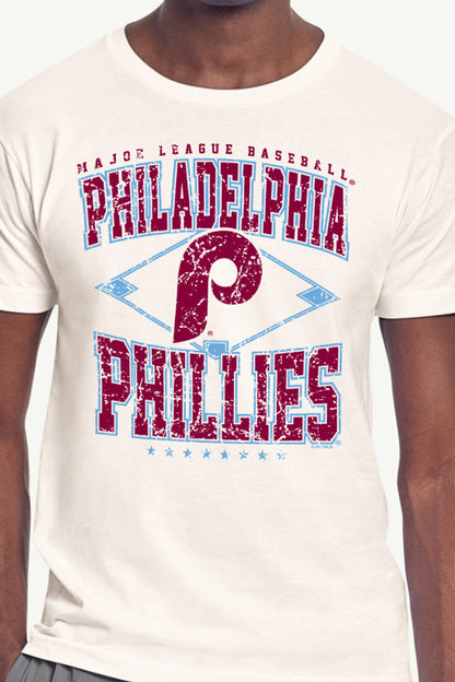 Starter MENS PHILADELPHIA PHILLIES DISTRESSED COOPERSTOWN DIAMOND SHORT SLEEVE T SHIRT