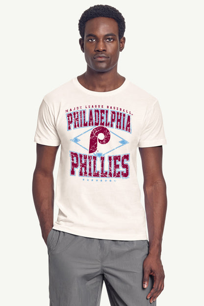 Starter MENS PHILADELPHIA PHILLIES DISTRESSED COOPERSTOWN DIAMOND SHORT SLEEVE T SHIRT