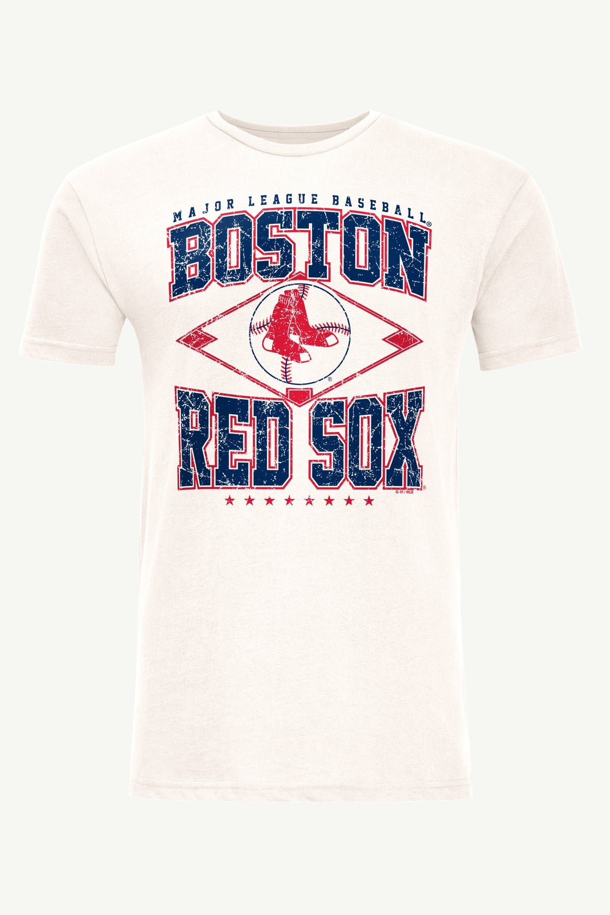 Starter MENS BOSTON RED SOX  DISTRESSED COOPERSTOWN DIAMOND SHORT SLEEVE T SHIRT