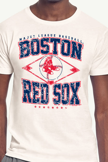 Starter MENS BOSTON RED SOX  DISTRESSED COOPERSTOWN DIAMOND SHORT SLEEVE T SHIRT