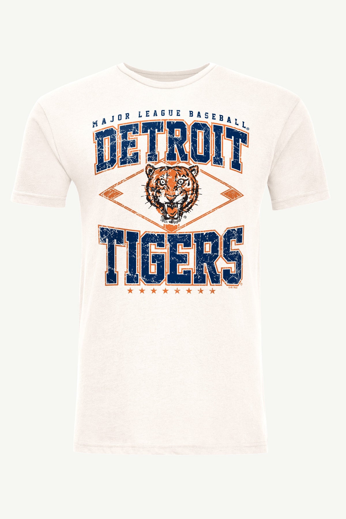 Starter MENS DETROIT TIGERS DISTRESSED COOPERSTOWN DIAMOND SHORT SLEEVE T SHIRT