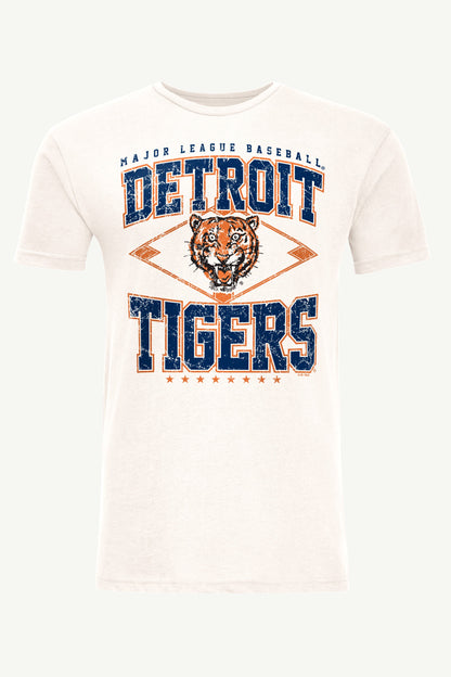 Starter MENS DETROIT TIGERS DISTRESSED COOPERSTOWN DIAMOND SHORT SLEEVE T SHIRT