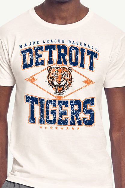Starter MENS DETROIT TIGERS DISTRESSED COOPERSTOWN DIAMOND SHORT SLEEVE T SHIRT