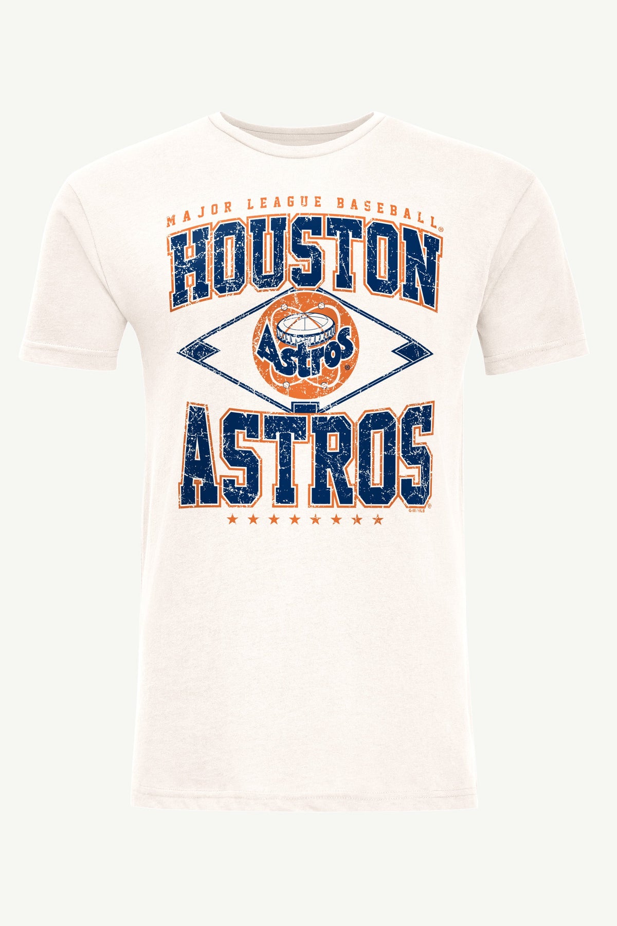Starter MENS HOUSTON ASTROS DISTRESSED COOPERSTOWN DIAMOND SHORT SLEEVE T SHIRT